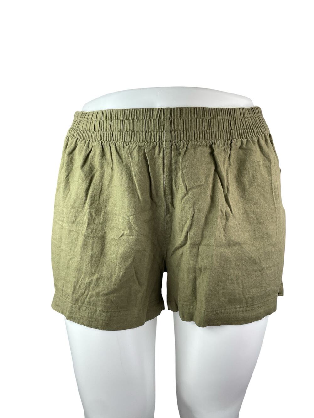 NEW Old Navy Women's Green Linen High Waisted Casual Lounge Summer Shorts Sz XL